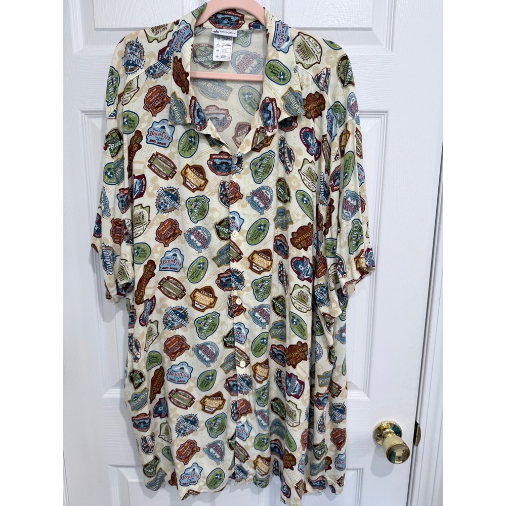 Disney Parks Disney Vacation Club Resort Patch Rayon Button Down Shirt XXXL